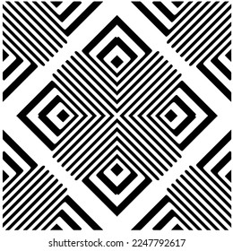 Vector pattern in geometric ornamental style. Black and white color.Seamless pattern.