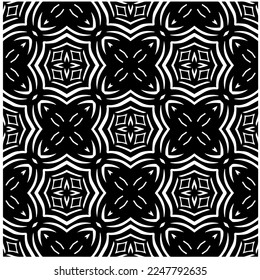 Vector pattern in geometric ornamental style. Black and white color.Seamless pattern.