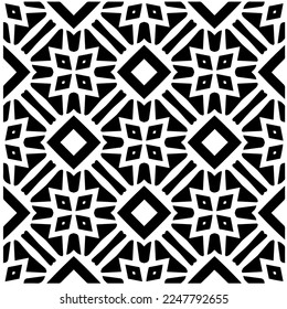 Vector pattern in geometric ornamental style. Black and white color.Seamless pattern.