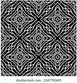
Vector pattern in geometric ornamental style. Black and white color.Seamless pattern.