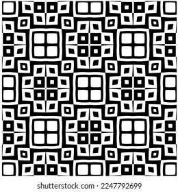 Vector pattern in geometric ornamental style. Black and white color.Seamless pattern.