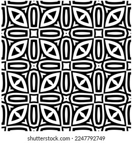 Vector pattern in geometric ornamental style. Black and white color.Seamless pattern.