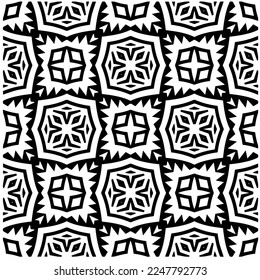 Patrón vectorial en estilo ornamental geométrico. Color blanco y negro.Patrón sin foco.