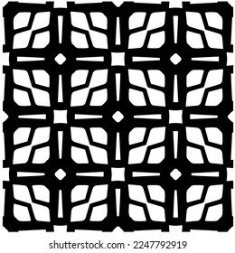 Vector pattern in geometric ornamental style. Black and white color.Seamless pattern.