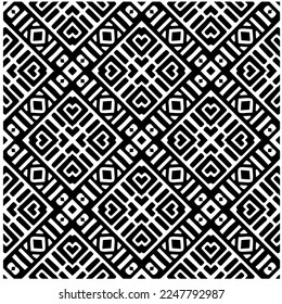 Vector pattern in geometric ornamental style. Black and white color.Seamless pattern.