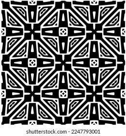 Vector pattern in geometric ornamental style. Black and white color.Seamless pattern.