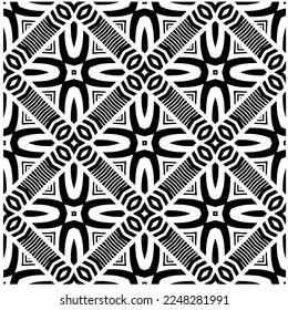 Vector pattern in geometric ornamental style. Black and white color.Seamless pattern.