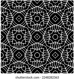 
Vector pattern in geometric ornamental style. Black and white color.Seamless pattern.