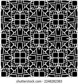 
Vector pattern in geometric ornamental style. Black and white color.Seamless pattern.
