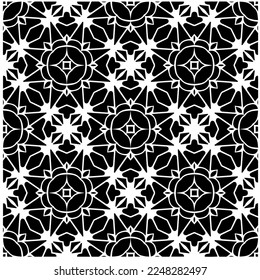 
Vector pattern in geometric ornamental style. Black and white color.Seamless pattern.
