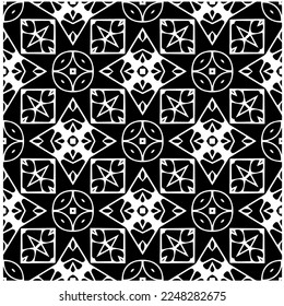 
Vector pattern in geometric ornamental style. Black and white color.Seamless pattern.