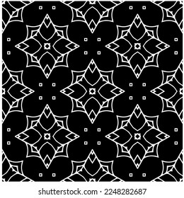 
Vector pattern in geometric ornamental style. Black and white color.Seamless pattern.