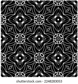 
Vector pattern in geometric ornamental style. Black and white color.Seamless pattern.
