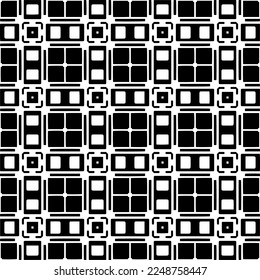 Vector pattern in geometric ornamental style. Black and white color.Seamless pattern.