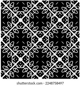 Vector pattern in geometric ornamental style. Black and white color.Seamless pattern.
