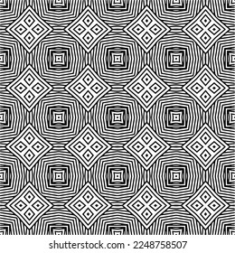 Vector pattern in geometric ornamental style. Black and white color.Seamless pattern.