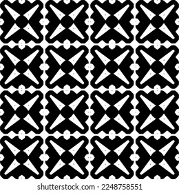 Vector pattern in geometric ornamental style. Black and white color.Seamless pattern.
