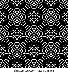 Vector pattern in geometric ornamental style. Black and white color.Seamless pattern.
