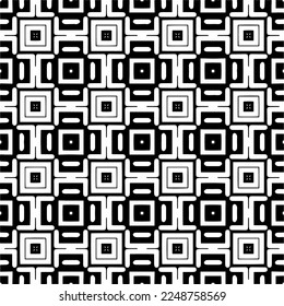 Vector pattern in geometric ornamental style. Black and white color.Seamless pattern.