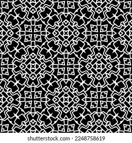 Vector pattern in geometric ornamental style. Black and white color.Seamless pattern.
