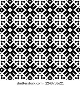 Vector pattern in geometric ornamental style. Black and white color.Seamless pattern.