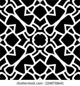 Vector pattern in geometric ornamental style. Black and white color.Seamless pattern.
