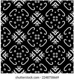 Vector pattern in geometric ornamental style. Black and white color.Seamless pattern.