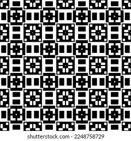 Vector pattern in geometric ornamental style. Black and white color.Seamless pattern.