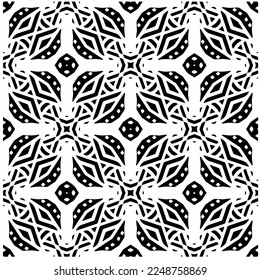 Vector pattern in geometric ornamental style. Black and white color.Seamless pattern.