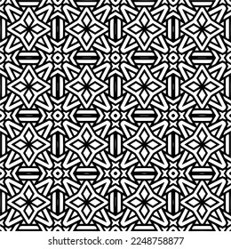 Vector pattern in geometric ornamental style. Black and white color.Seamless pattern.