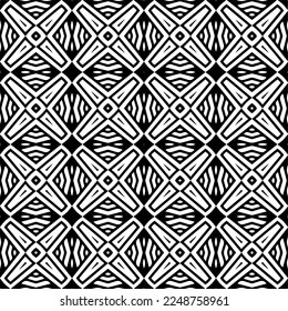 Vector pattern in geometric ornamental style. Black and white color.Seamless pattern.
