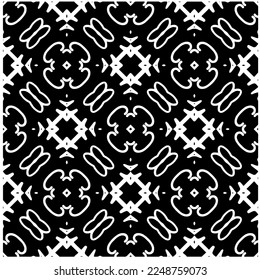 Vector pattern in geometric ornamental style. Black and white color.Seamless pattern.