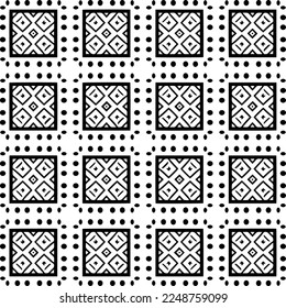 Patrón vectorial en estilo ornamental geométrico. Color blanco y negro.Patrón sin foco.
