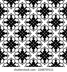 Patrón vectorial en estilo ornamental geométrico. Color blanco y negro.Patrón sin foco.