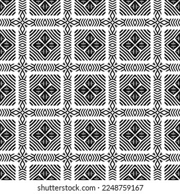 Vector pattern in geometric ornamental style. Black and white color.Seamless pattern.