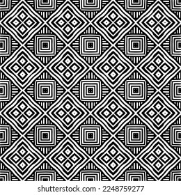 Vector pattern in geometric ornamental style. Black and white color.Seamless pattern.