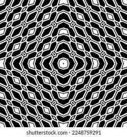 Vector pattern in geometric ornamental style. Black and white color.Seamless pattern.
