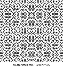 Patrón vectorial en estilo ornamental geométrico. Color blanco y negro.Patrón sin foco.