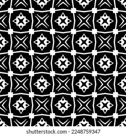 Vector pattern in geometric ornamental style. Black and white color.Seamless pattern.