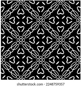 Vector pattern in geometric ornamental style. Black and white color.Seamless pattern.