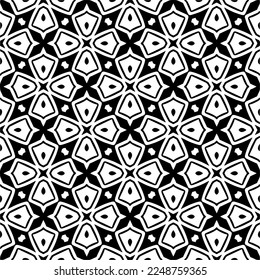 Vector pattern in geometric ornamental style. Black and white color.Seamless pattern.
