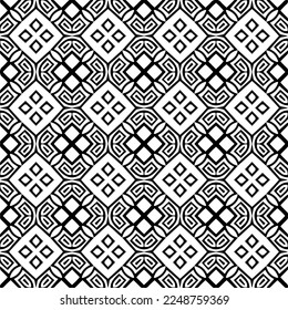 Vector pattern in geometric ornamental style. Black and white color.Seamless pattern.