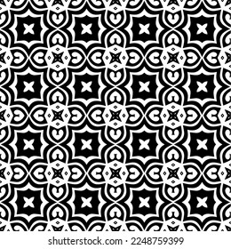 Vector pattern in geometric ornamental style. Black and white color.Seamless pattern.

