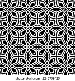 Vector pattern in geometric ornamental style. Black and white color.Seamless pattern.