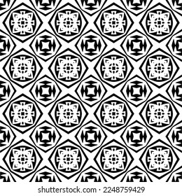 Vector pattern in geometric ornamental style. Black and white color.Seamless pattern.
