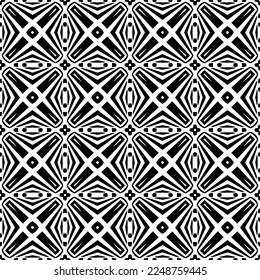Vector pattern in geometric ornamental style. Black and white color.Seamless pattern.
