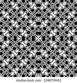 Vector pattern in geometric ornamental style. Black and white color.Seamless pattern.
