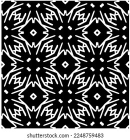 Vector pattern in geometric ornamental style. Black and white color.Seamless pattern.