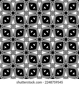 Vector pattern in geometric ornamental style. Black and white color.Seamless pattern.