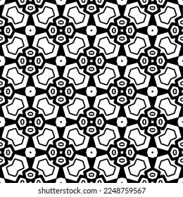 Vector pattern in geometric ornamental style. Black and white color.Seamless pattern.